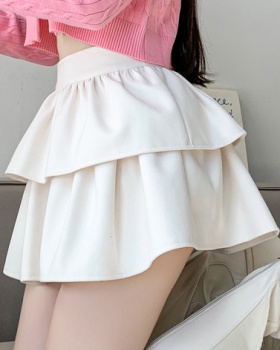 Double high waist short skirt cake woolen puff skirt for women