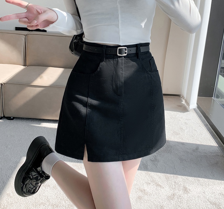 A-line package hip slim high waist skirt