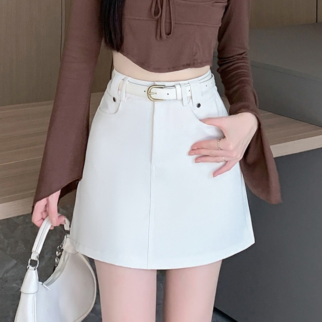 Casual package hip A-line Korean style skirt