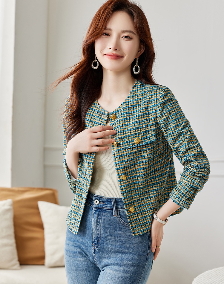 Spring and autumn coat short tops for women
