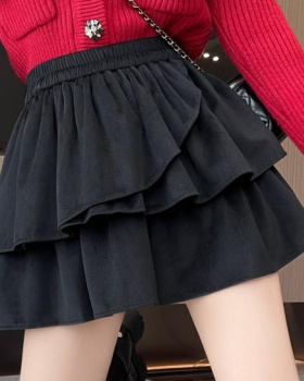 Velvet short skirt autumn and winter skirt for women
