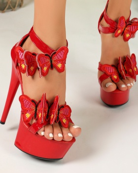 Rivet summer high-heeled platform rome fine-root sandals