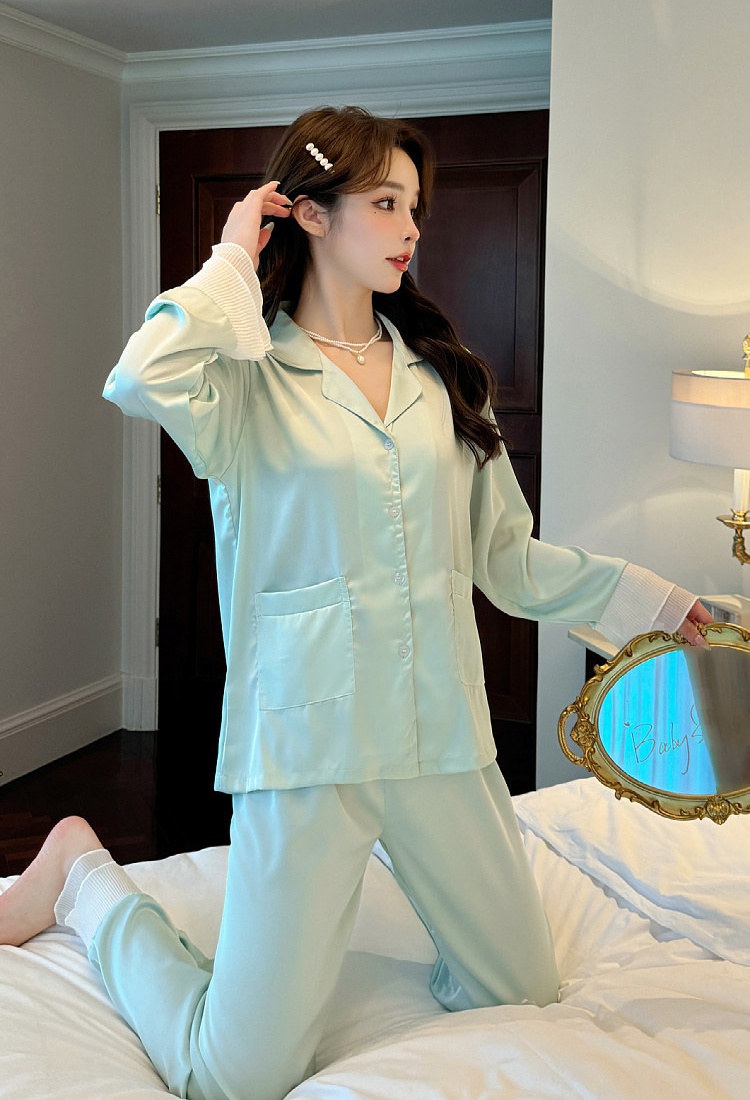 Spring Casual cardigan wears outside pajamas for women