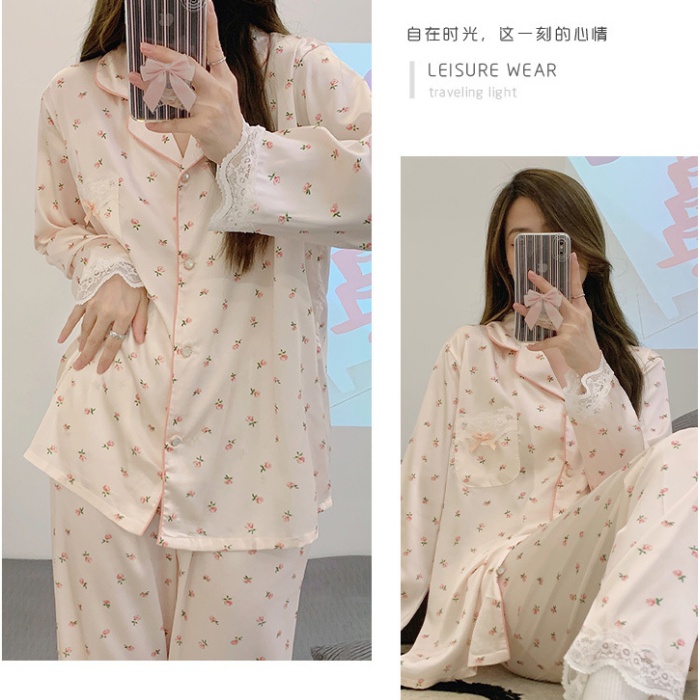 Homewear long pants pajamas 2pcs set for women