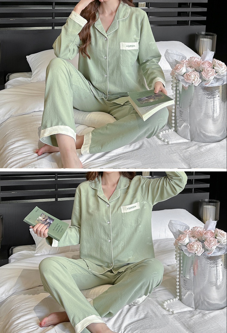 Imitation of cotton sweet lovely pajamas a set for women