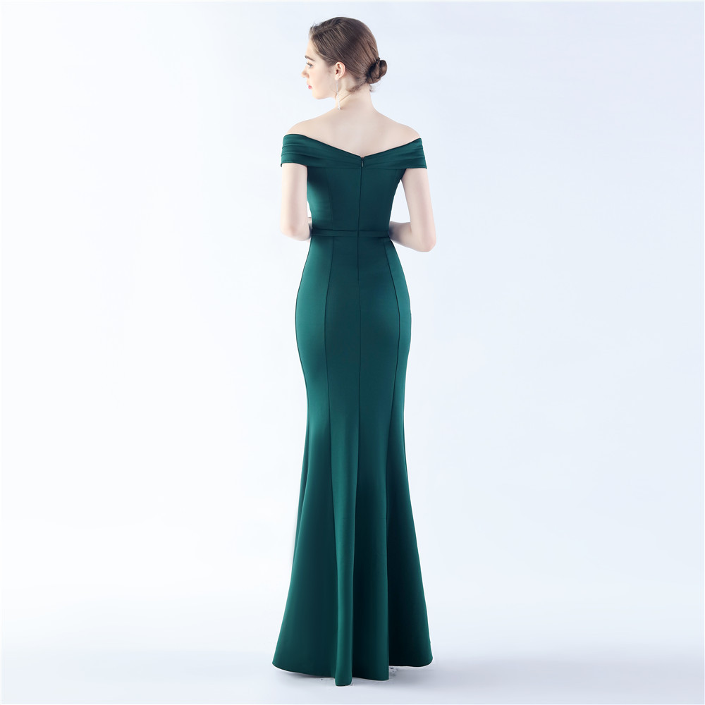 Long classic dress flat shoulder evening dress