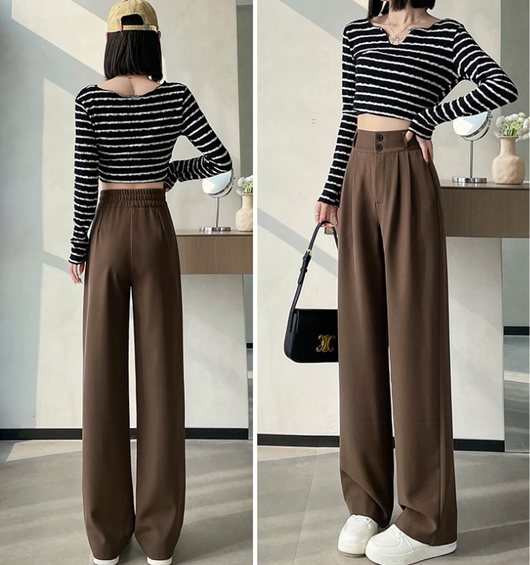 Straight pants spring and autumn black suit pants for women