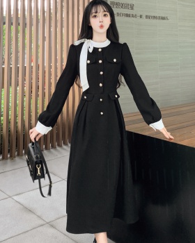 Hepburn style chanelstyle frenum bow large yard dress