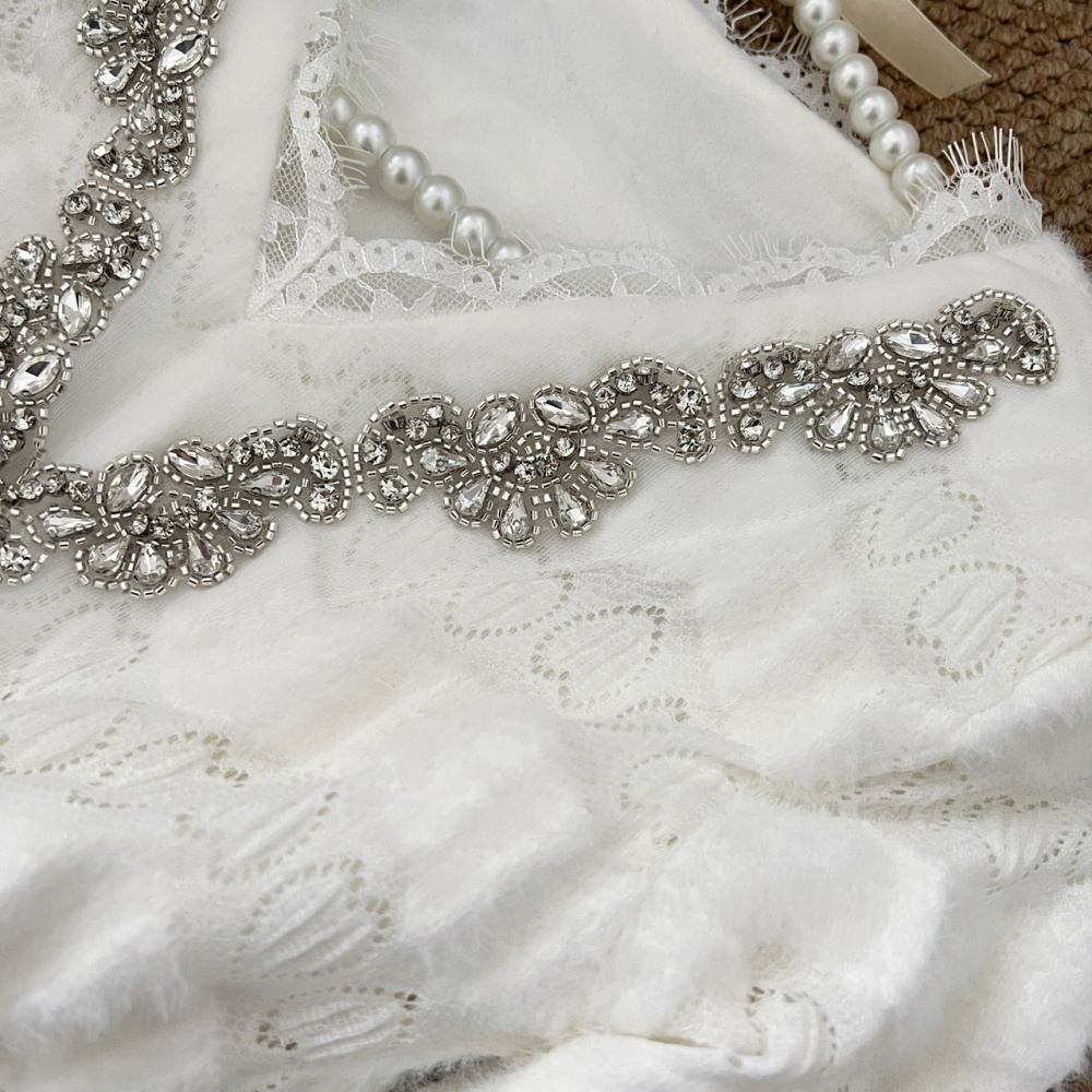 Temperament rhinestone lace dress for women