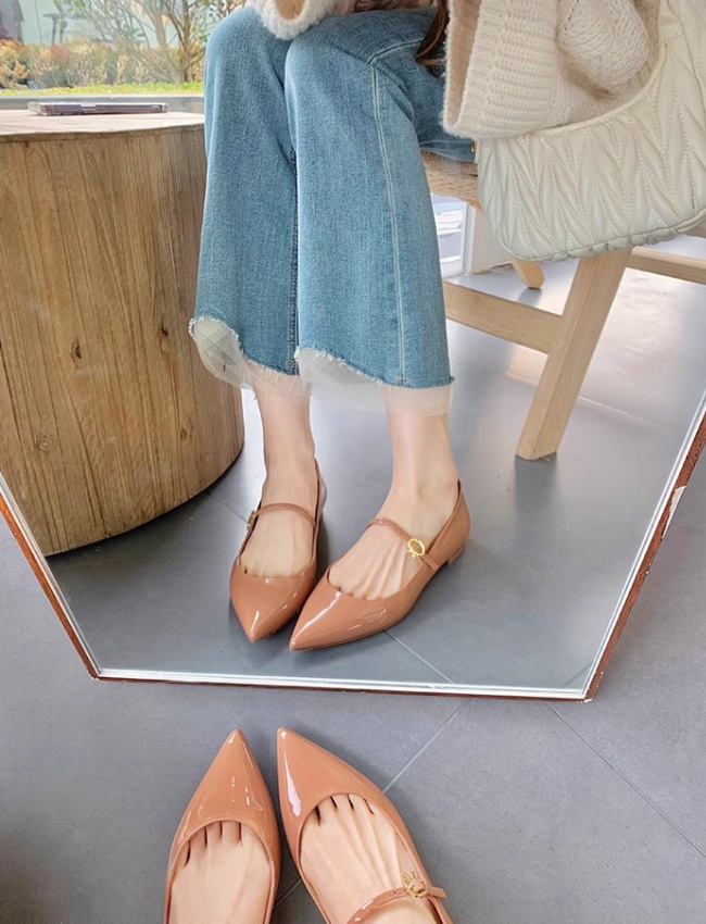 Pointed spring and autumn slim temperament low shoes