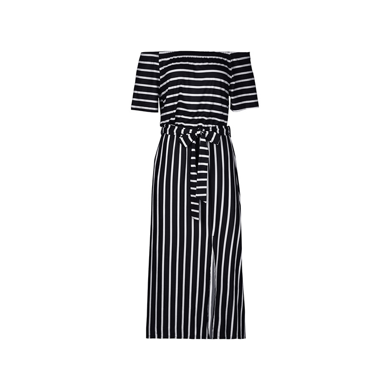 Stripe summer European style dress for women