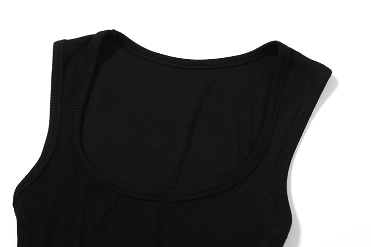 Splice knitted vest elasticity T-back for women