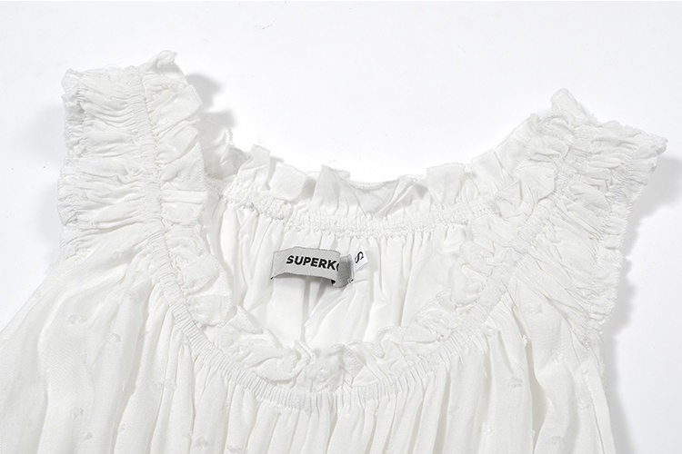 Summer white T-back fold jumpsuit for women