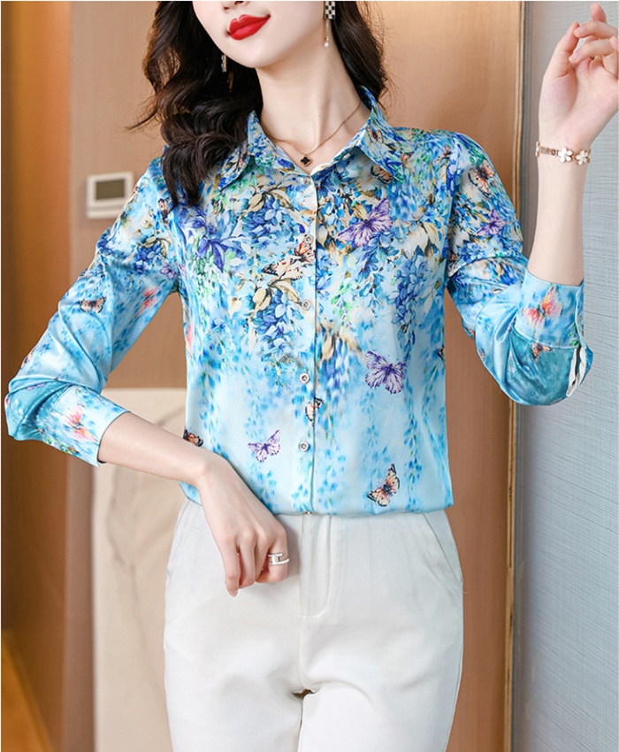 Fashion spring and autumn lapel all-match shirt