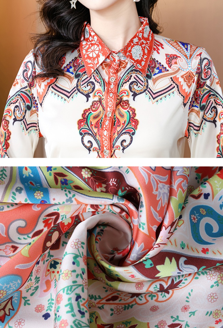 Spring and autumn fashion real silk shirt for women