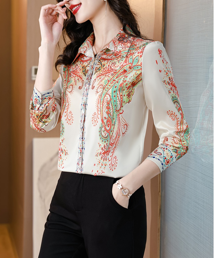 Spring and autumn fashion real silk shirt for women