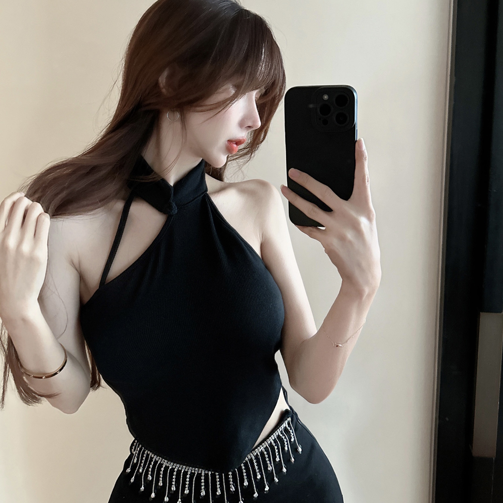 Clavicle sling Chinese style vest halter spring tops