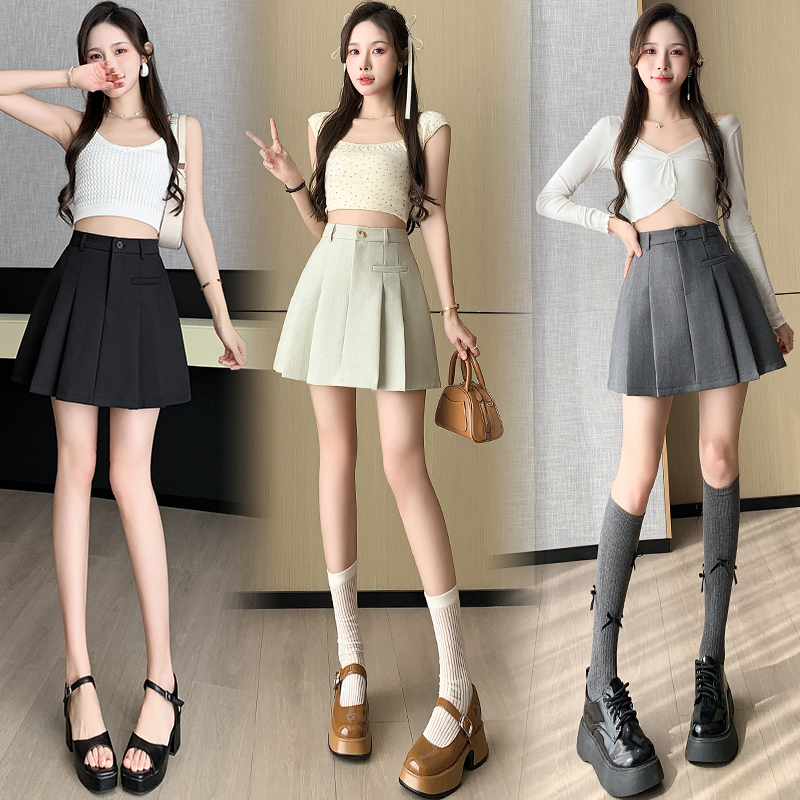 Spring and summer slim business suit pleated skirt for women