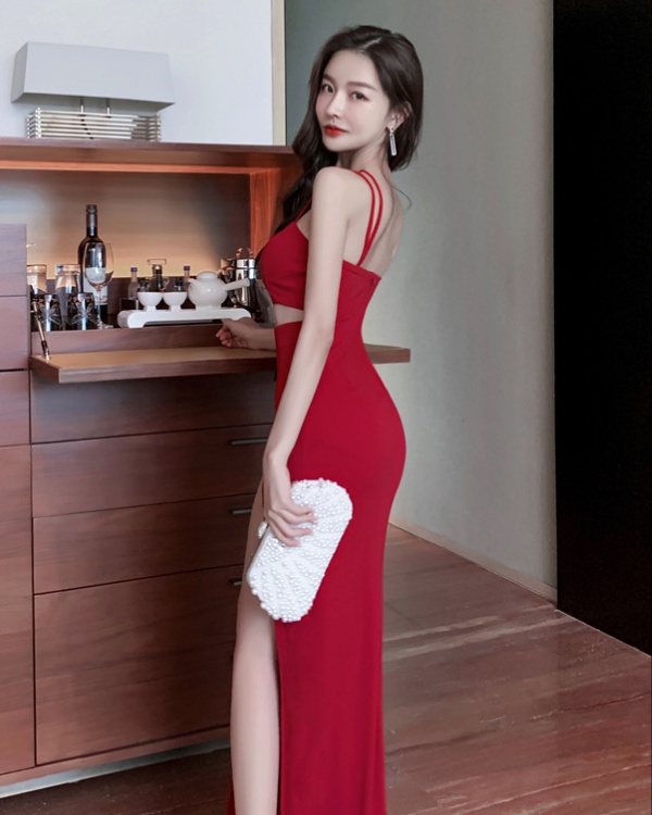 Wrapped chest evening dress sexy long dress for women