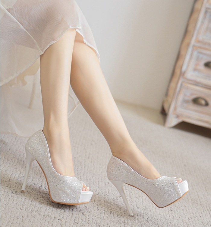 Fashion sequins shoes night show high-heeled shoes for women
