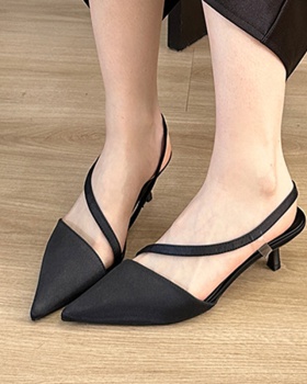Fashion pointed temperament shoes spring and summer low stilettos