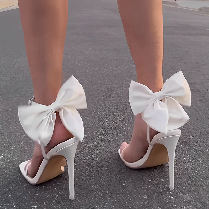 Bow high-heeled shoes personality sandals for women