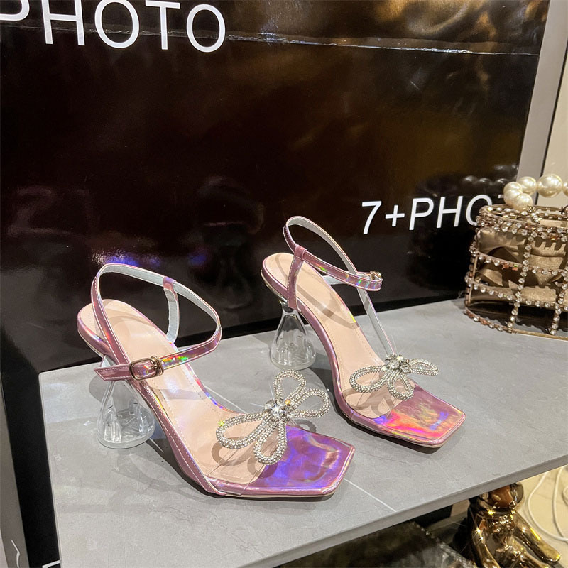 Rhinestone sandals high-heeled shoes for women