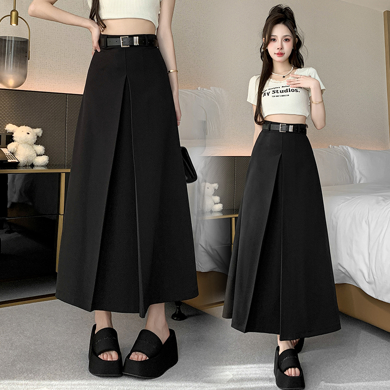 Long high waist skirt big skirt A-line business suit