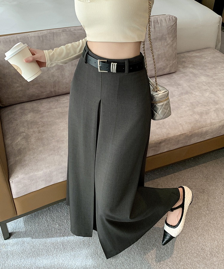 Long high waist skirt big skirt A-line business suit