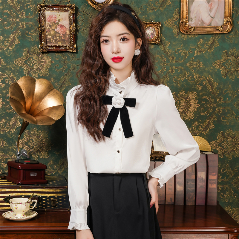 Colors slim chanelstyle white shirt for women