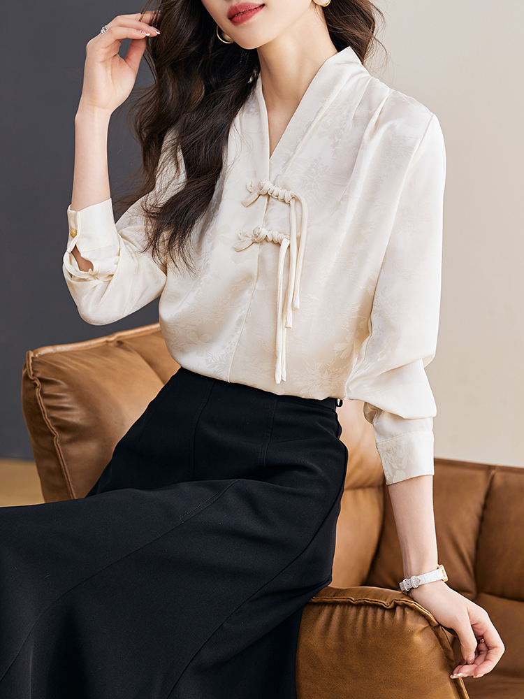 Chinese style unique tops spring pullover shirt for women