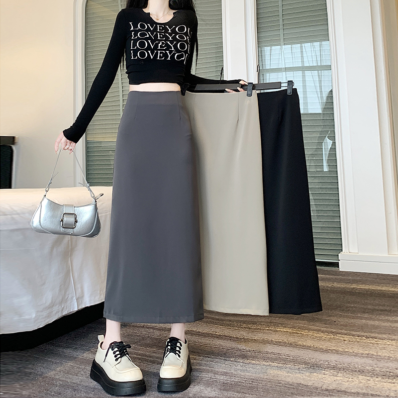 Slim spring business suit A-line split skirt