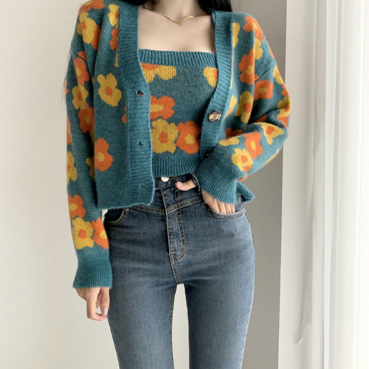 Autumn and winter knitted sweater niche sling tops