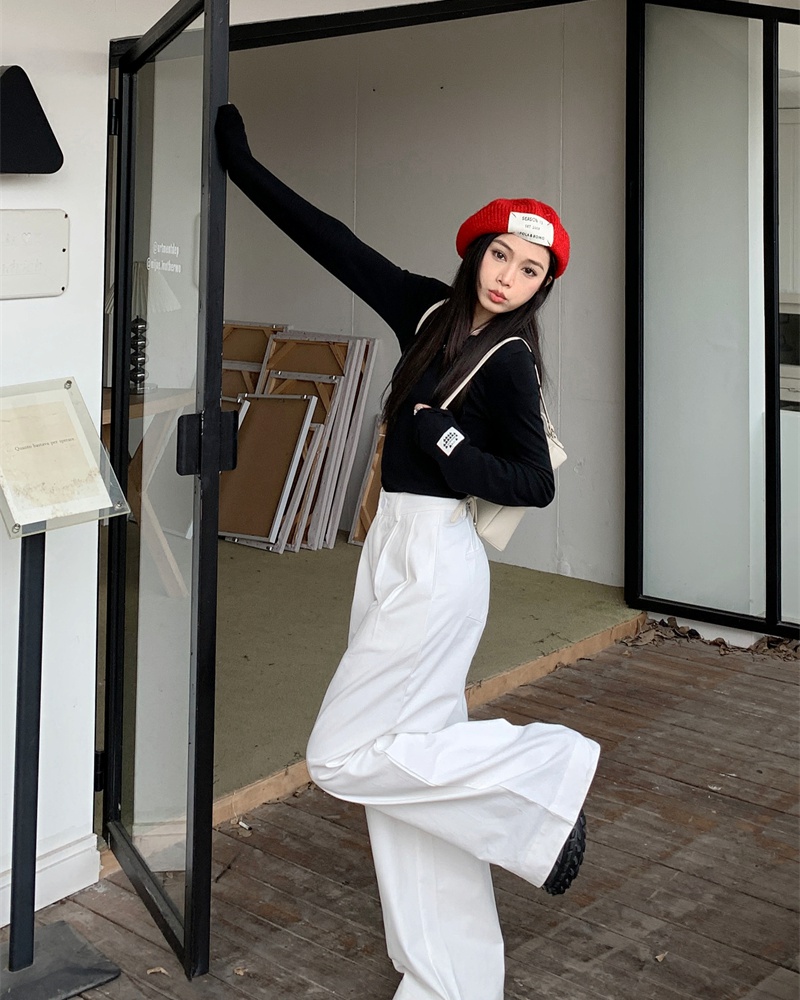 Aesthetic Clothes Korean Fashion Simple Casual Pants Black – Aesthetics  Boutique