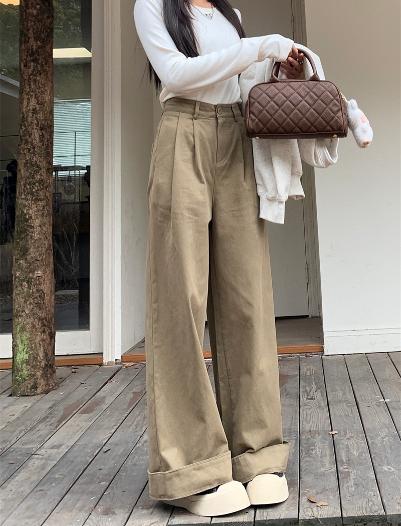 Simple show high Korean style loose spring casual pants