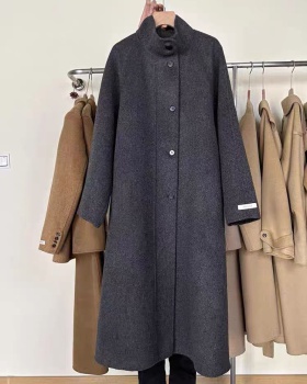 Frenum long overcoat thick woolen coat for women