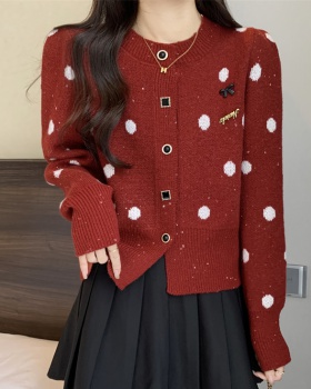 Knitted coat France style sweater for women