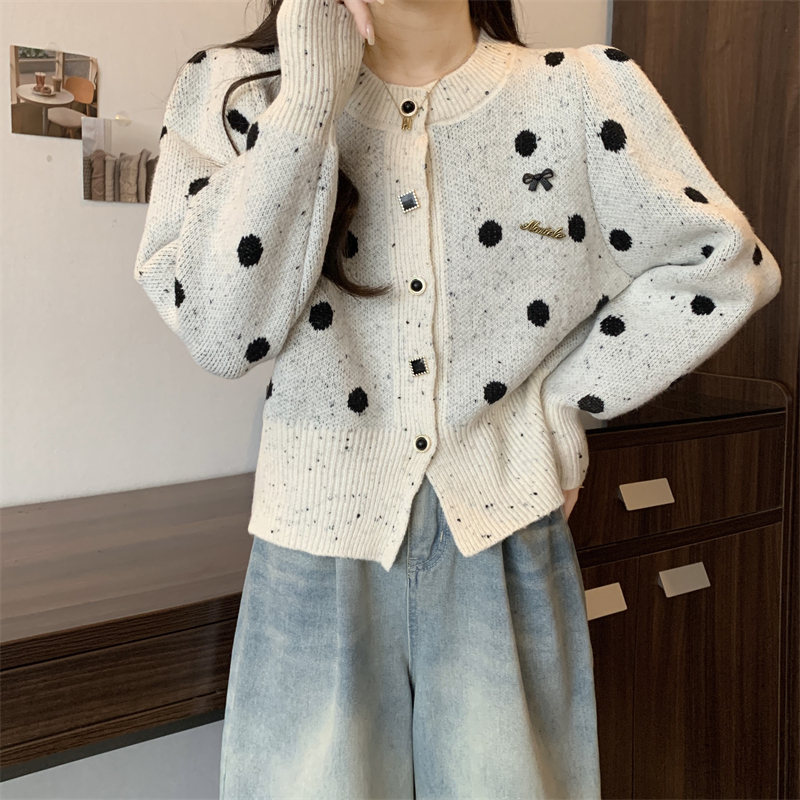 Knitted coat France style sweater for women