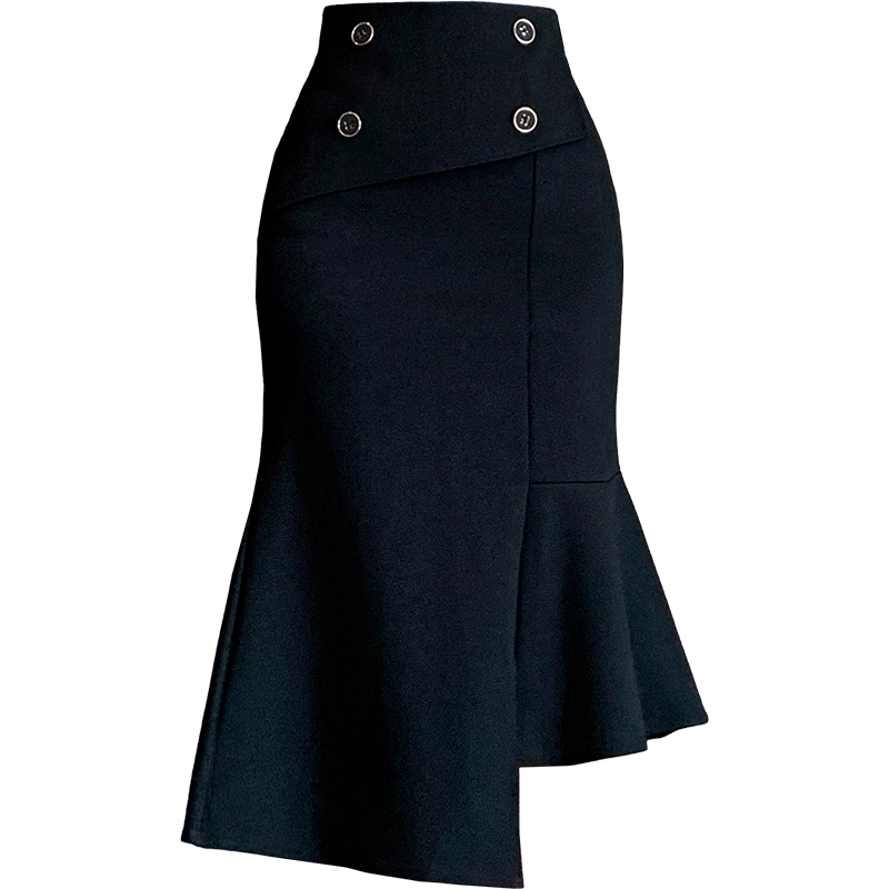 Irregular package hip buckle elegant skirt for women