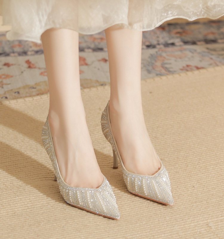Rhinestone shoes high-heeled shoes for women