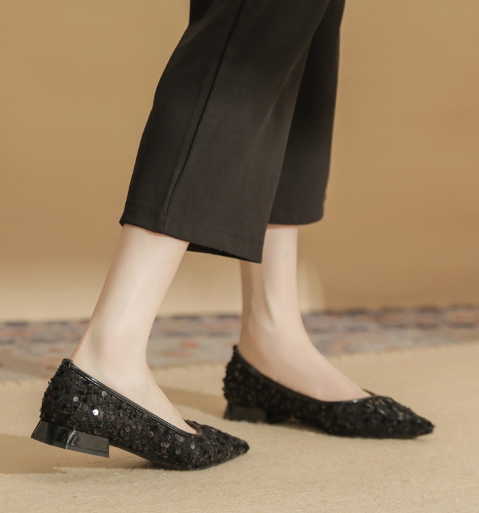 Sheepskin low shoes temperament flattie for women