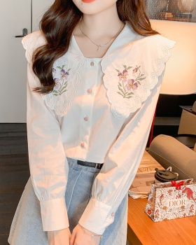 Bottoming doll collar tops spring shirt for women