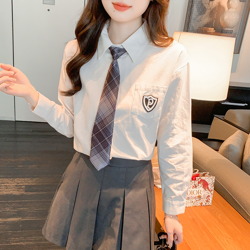 College style Japanese style shirt long sleeve tops for women