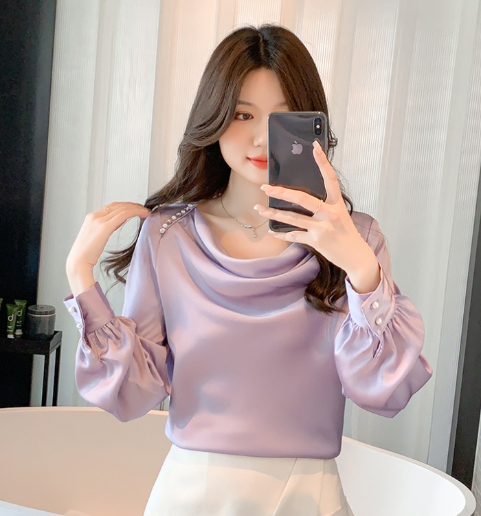 Temperament spring shirt purple niche tops for women