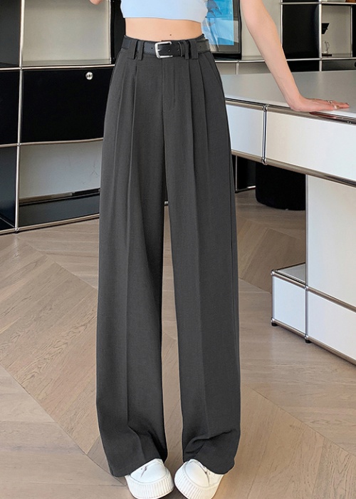Spring slim suit pants mopping wide leg pants for women