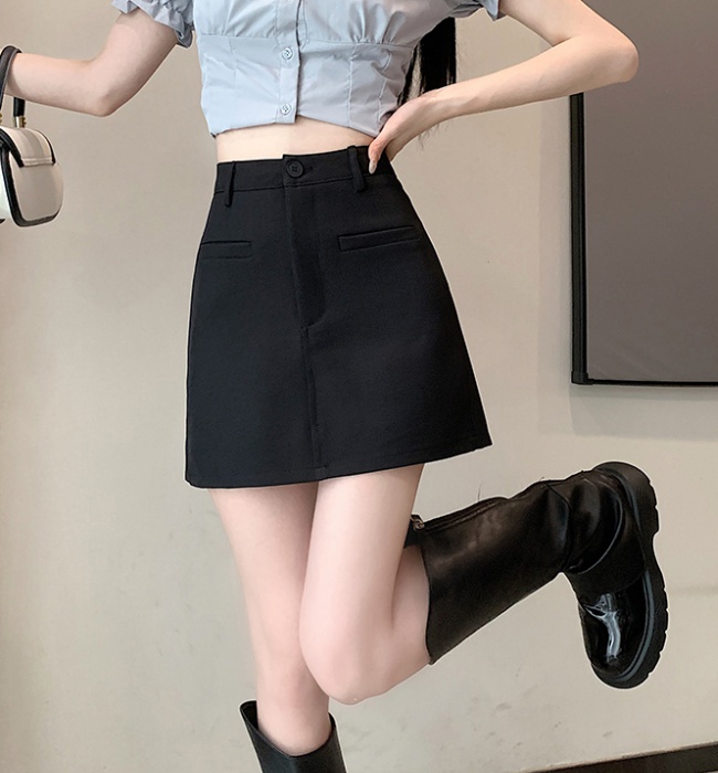 Slim high waist skirt package hip A-line business suit