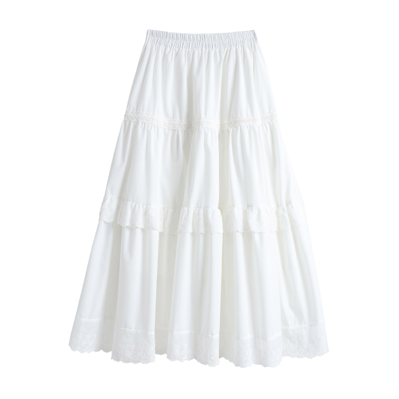 Slim high waist skirt A-line temperament long skirt for women