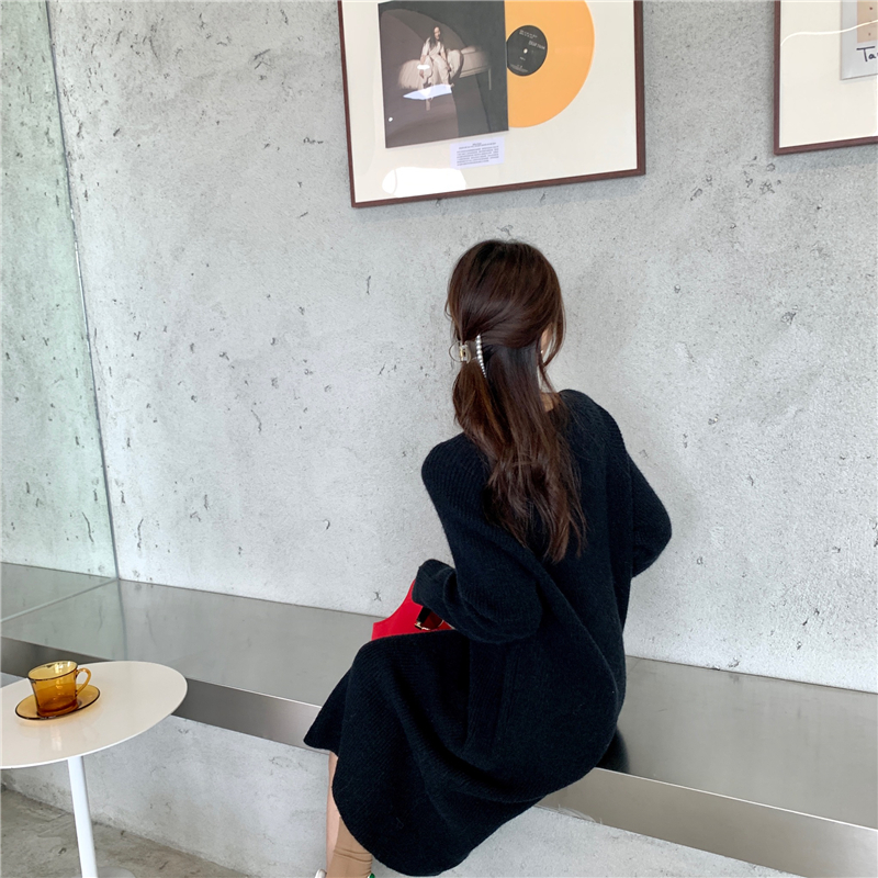 Knitted dress loose sweater dress for women