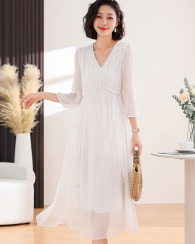 Western style white show young fashion lazy dress