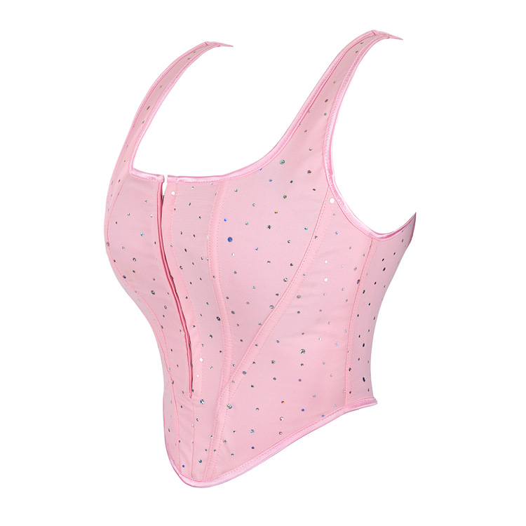 Wrapped chest pink sexy shapewear for women